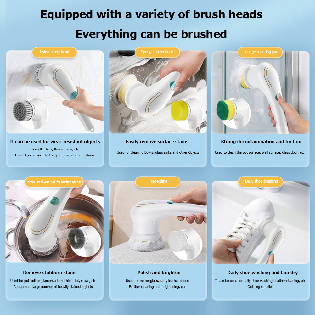 5-in-1 Electric Cleaning Brush – Clean Smarter, Not Harder